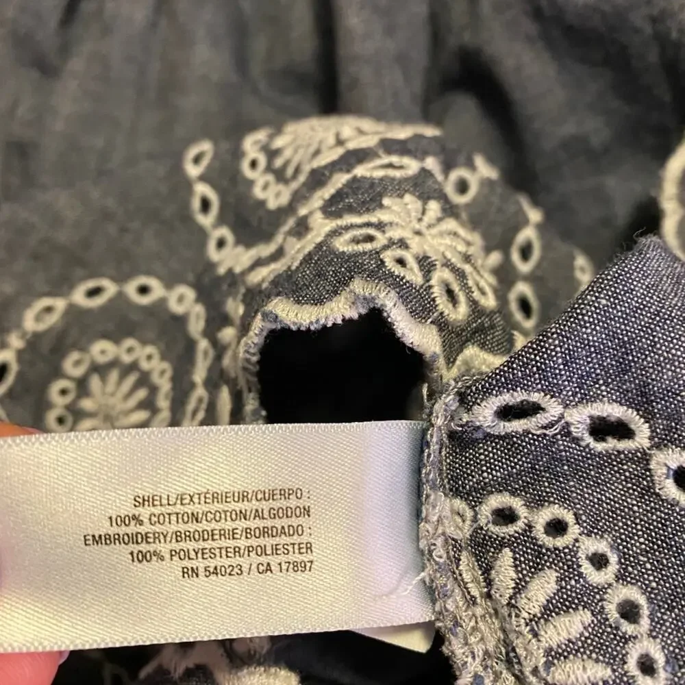Old Navy Embroidered Denim Halter Dress XS